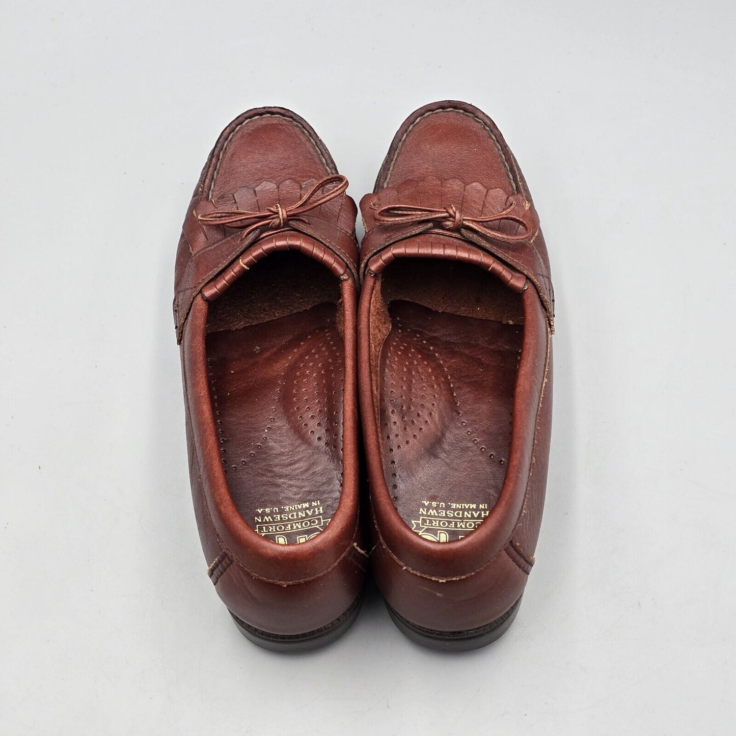 SAS Women's Size 7.5 S EUC Made In Maine Burgundy Leather Kiltie Loafers Shoes