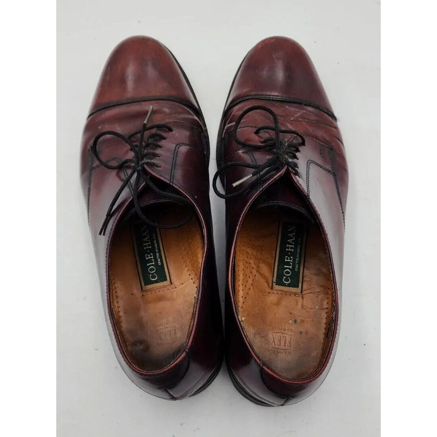 Cole Haan Men's Size 12 D Crafted In Maine Burgundy Leather Oxfords Dress Shoes