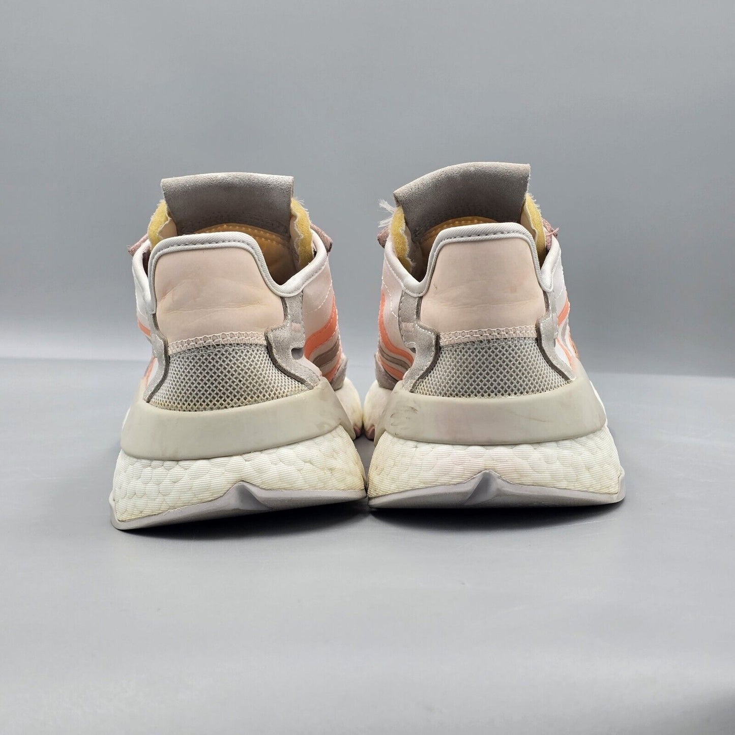 Adidas Womens Size 8 US GUC Originals Nite Jogger BOOST White Pink Running Shoes