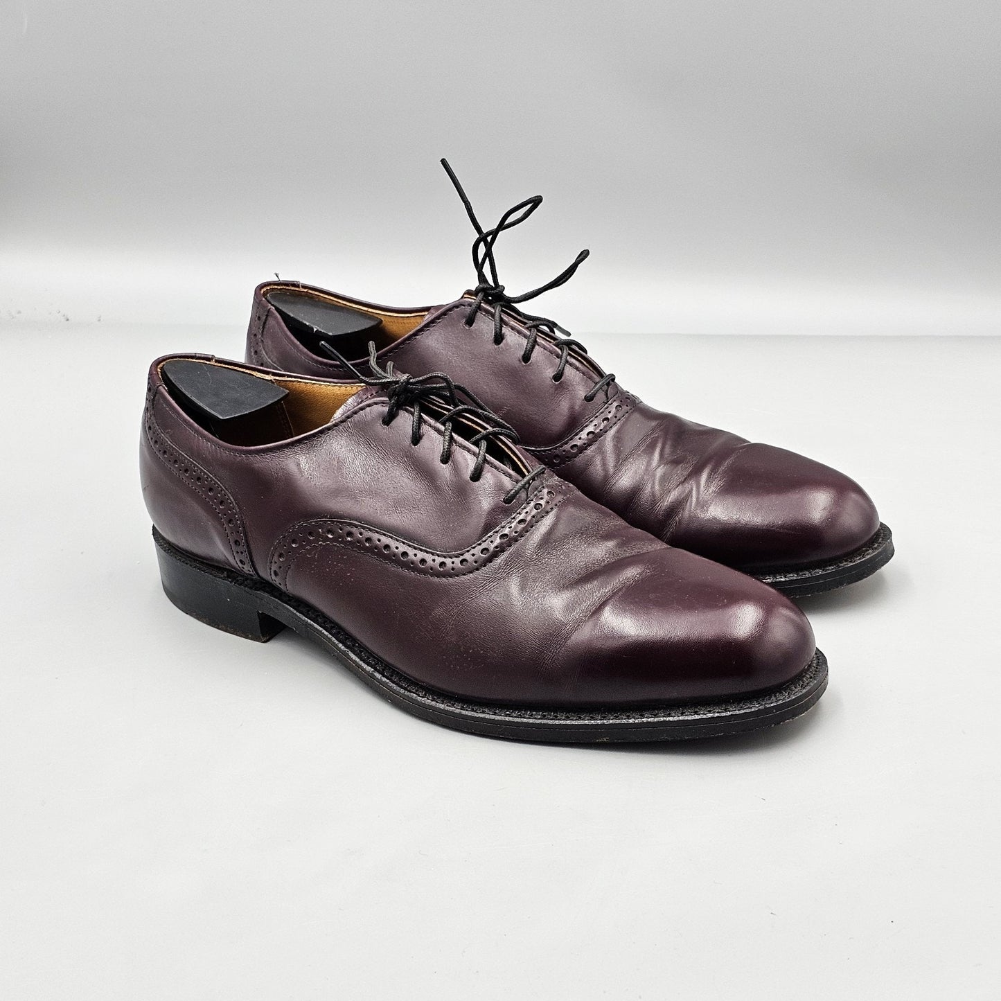 Cole Haan Men's Size 9.5 D VTG GUC USA Made Burgundy Calfskin Oxford Dress Shoes
