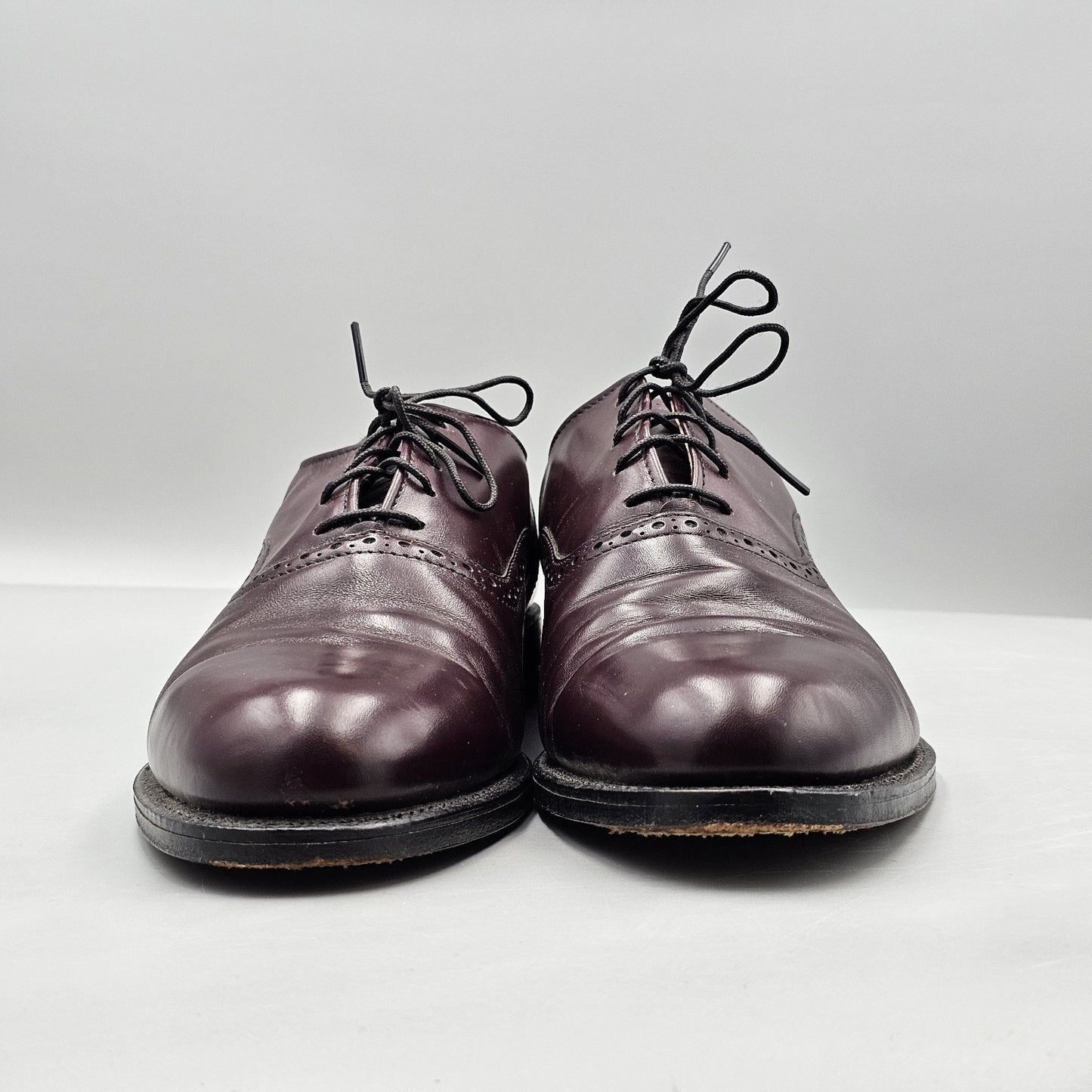 Cole Haan Men's Size 9.5 D VTG GUC USA Made Burgundy Calfskin Oxford Dress Shoes