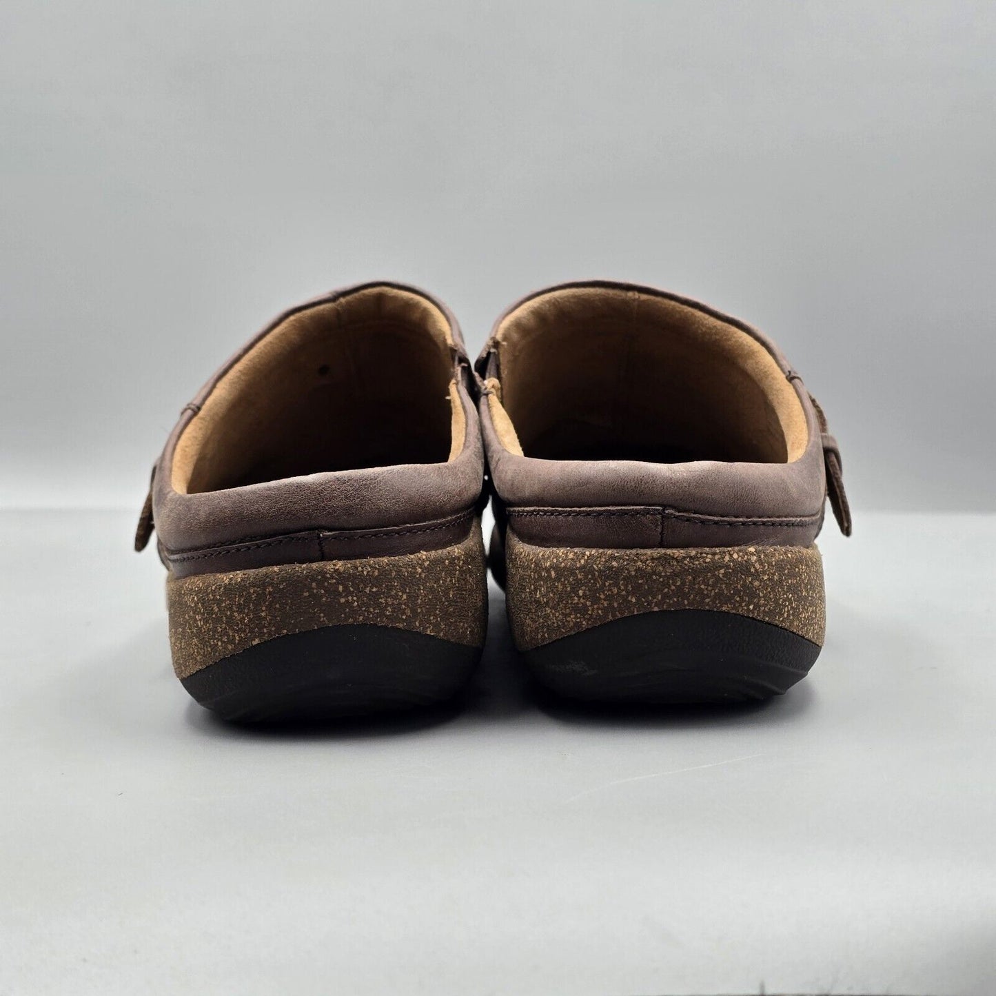 Aetrex Women's Size 9 US GUC Libby Braided Brown Leather Comfort Mules Clogs