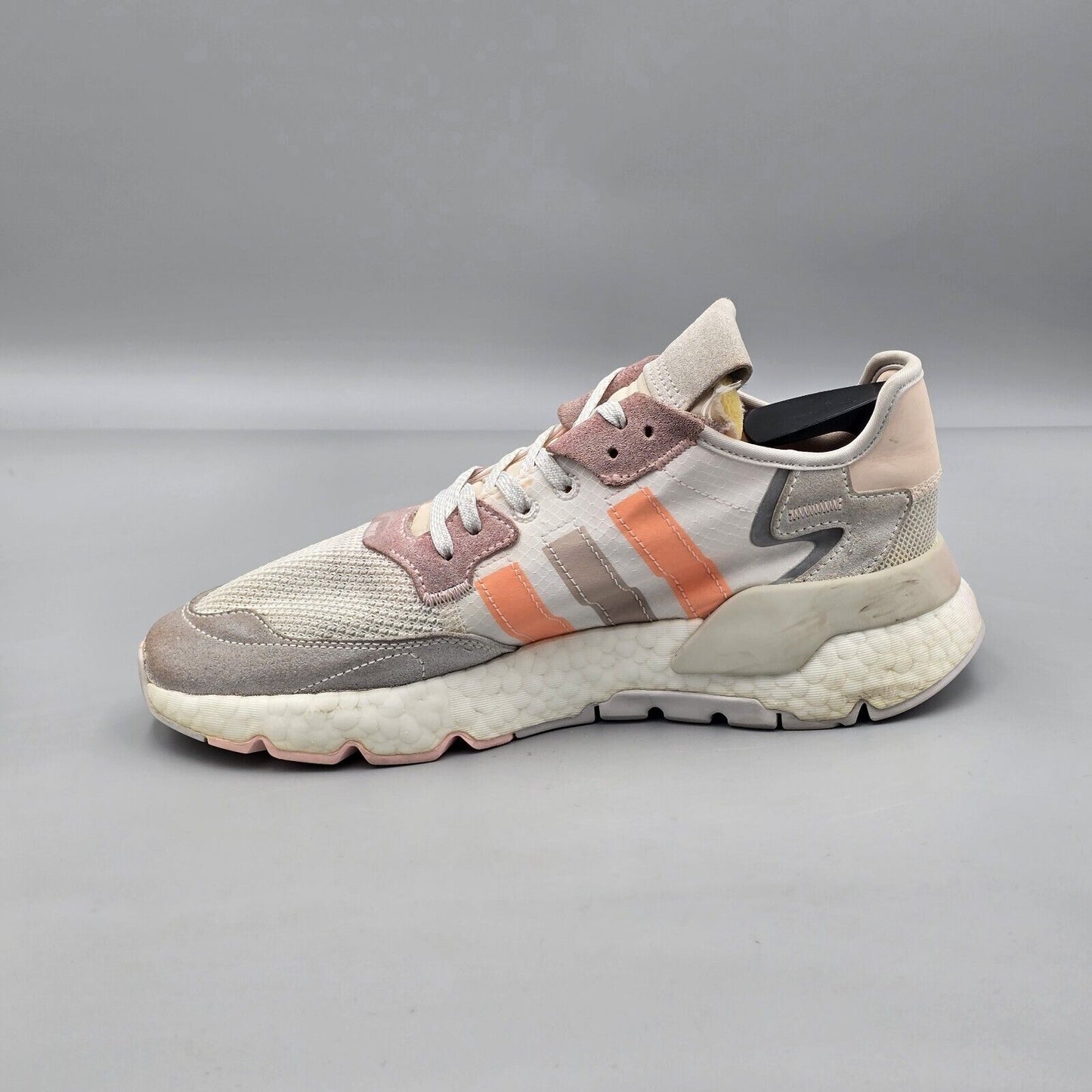 Adidas Womens Size 8 US GUC Originals Nite Jogger BOOST White Pink Running Shoes