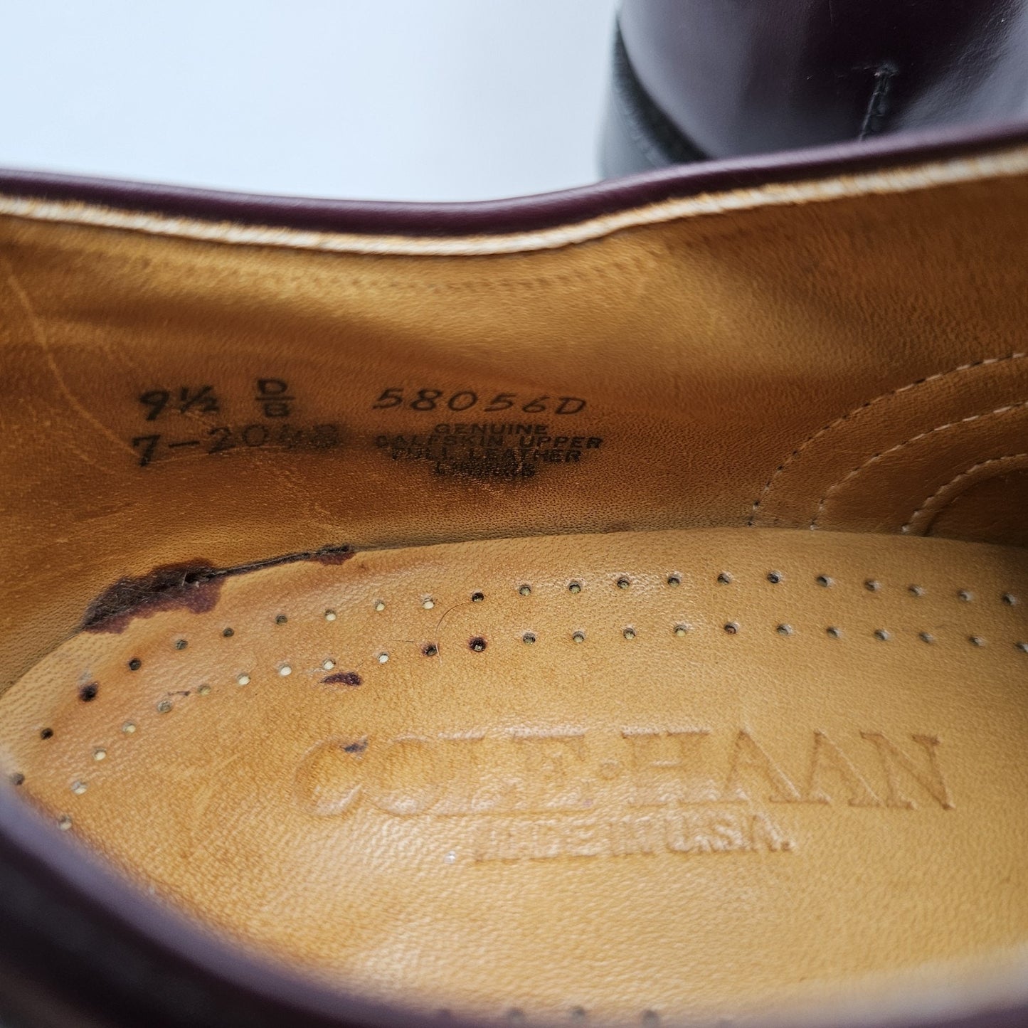 Cole Haan Men's Size 9.5 D VTG GUC USA Made Burgundy Calfskin Oxford Dress Shoes