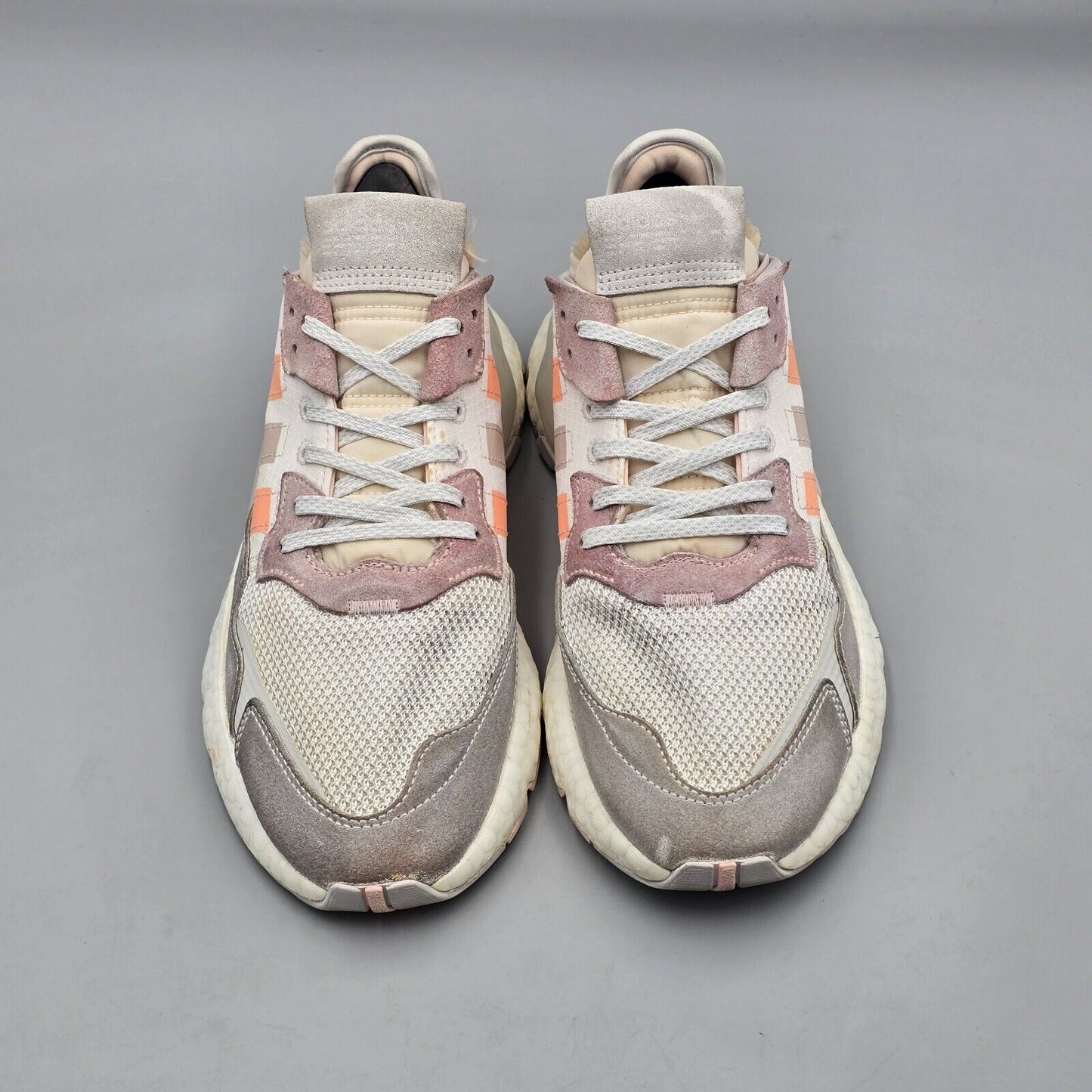 Adidas Womens Size 8 US GUC Originals Nite Jogger BOOST White Pink Running Shoes