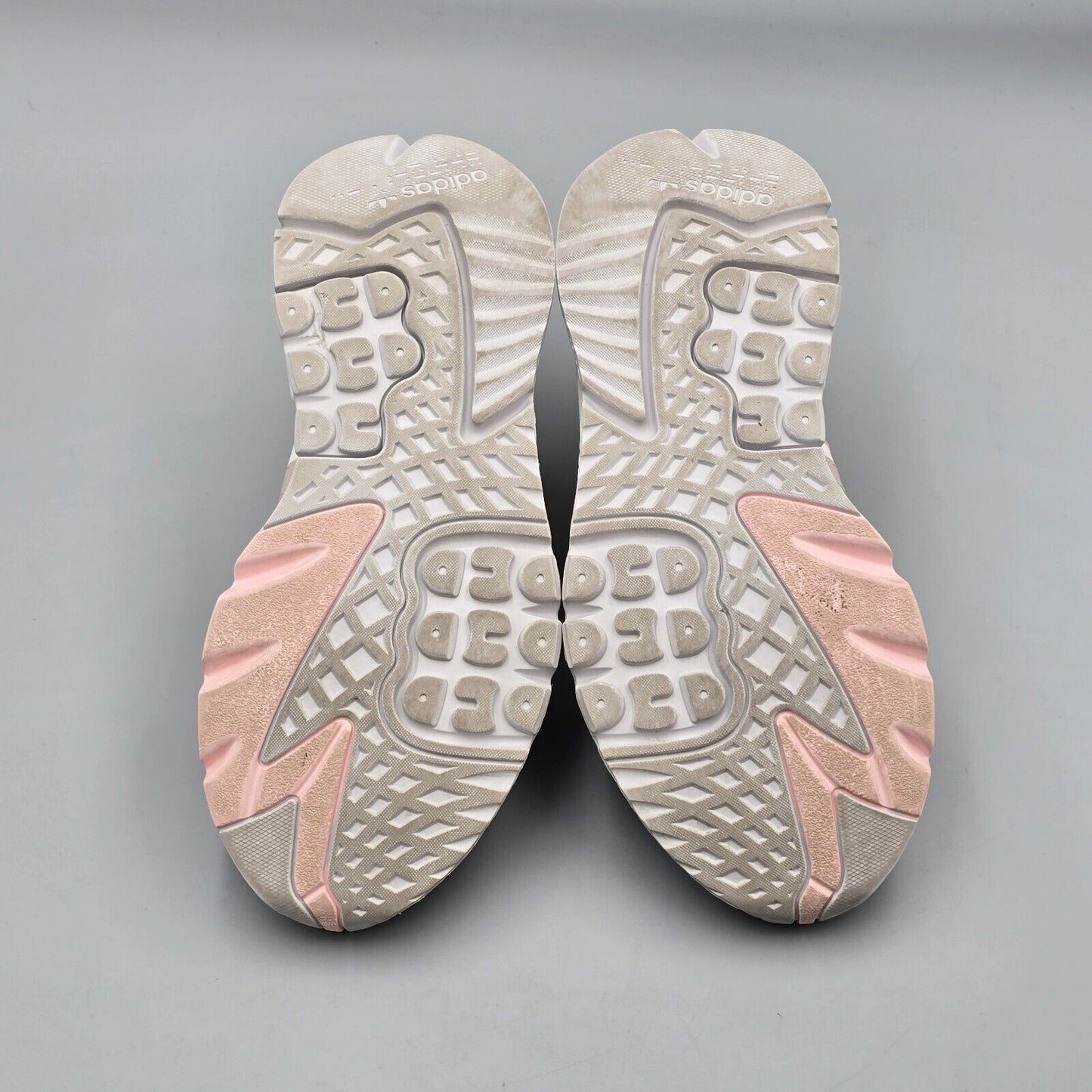 Adidas Womens Size 8 US GUC Originals Nite Jogger BOOST White Pink Running Shoes