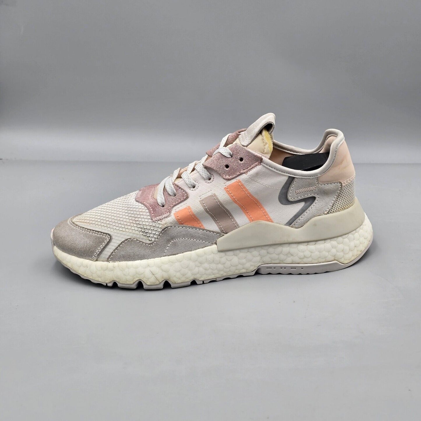 Adidas Womens Size 8 US GUC Originals Nite Jogger BOOST White Pink Running Shoes