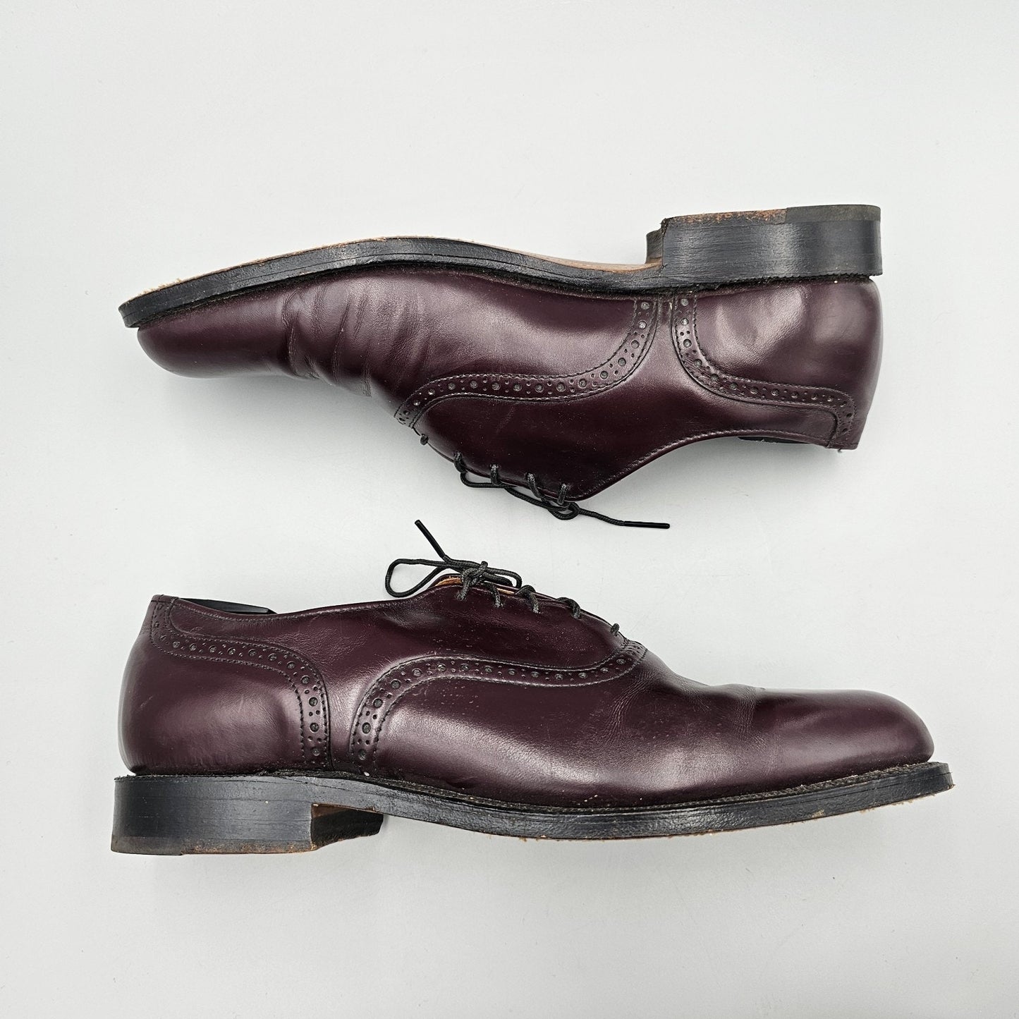 Cole Haan Men's Size 9.5 D VTG GUC USA Made Burgundy Calfskin Oxford Dress Shoes