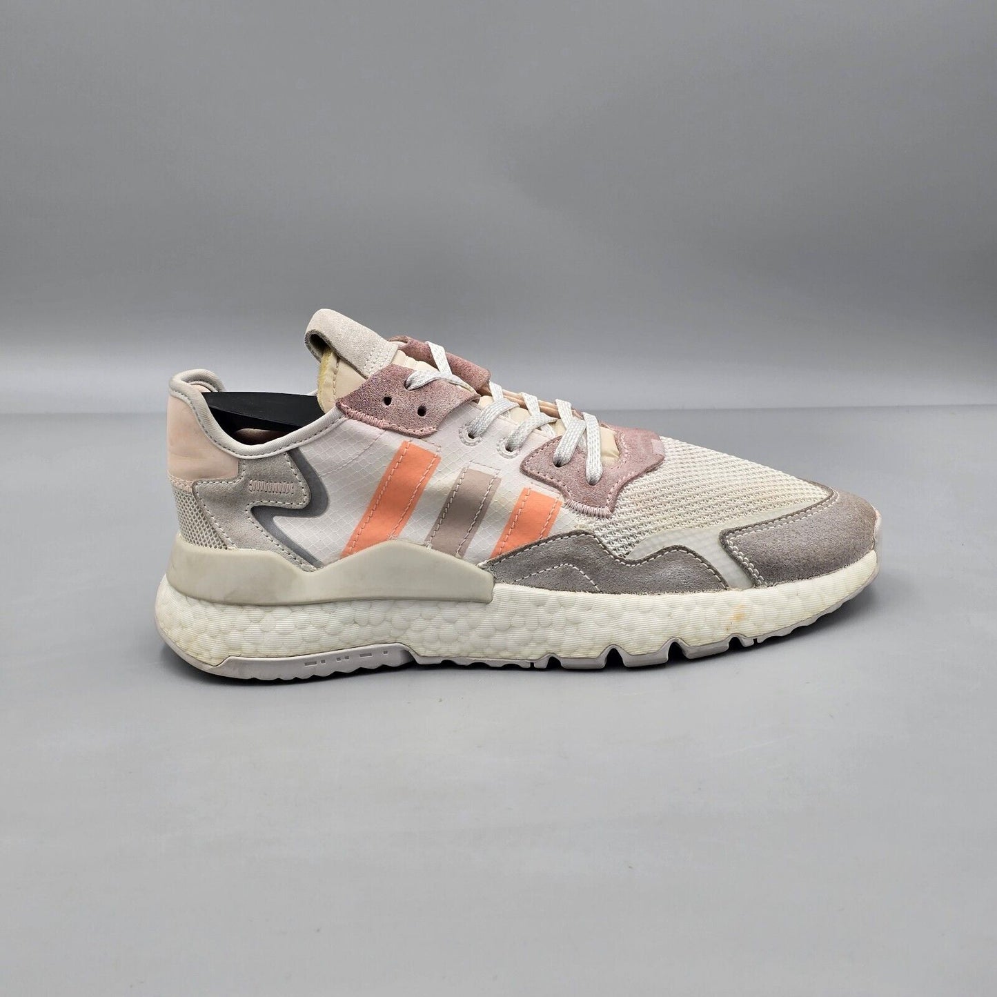 Adidas Womens Size 8 US GUC Originals Nite Jogger BOOST White Pink Running Shoes