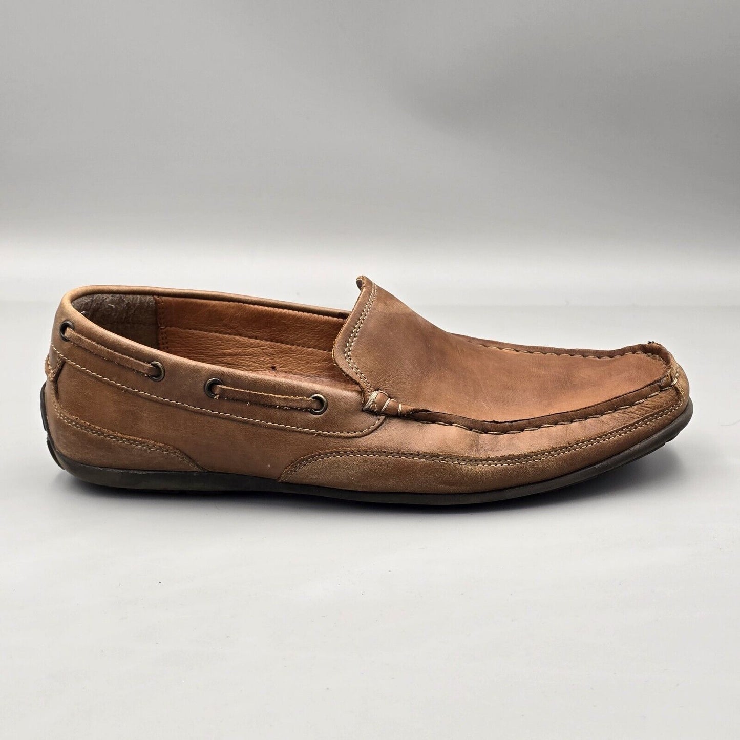 G.H. Bass Men's Size 12 M Hank Brown Leather Slip On Driving Loafers Shoes